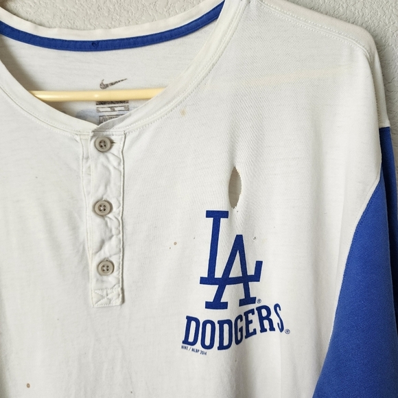 LA DODGERS x NIKE  x DODGERS STADIUM thrashed graphic ringer tee size XL - Picture 7 of 9